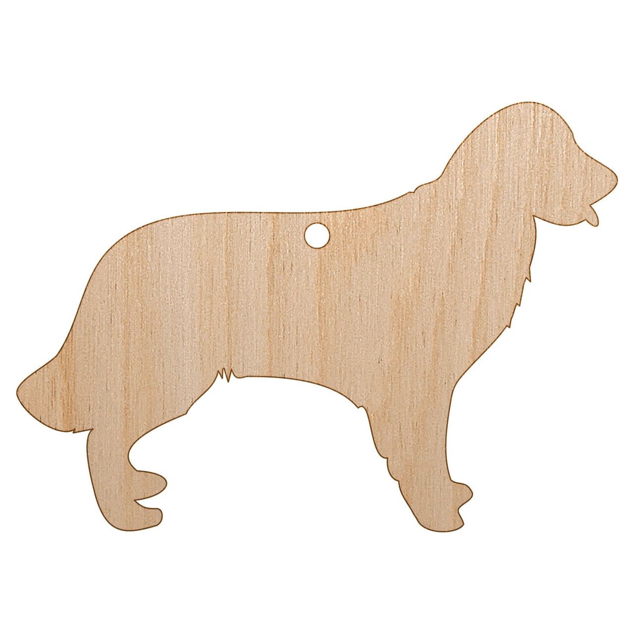 Golden Retriever Dog Solid Unfinished Craft Wood Holiday Christmas Tree DIY Pre-Drilled Ornament